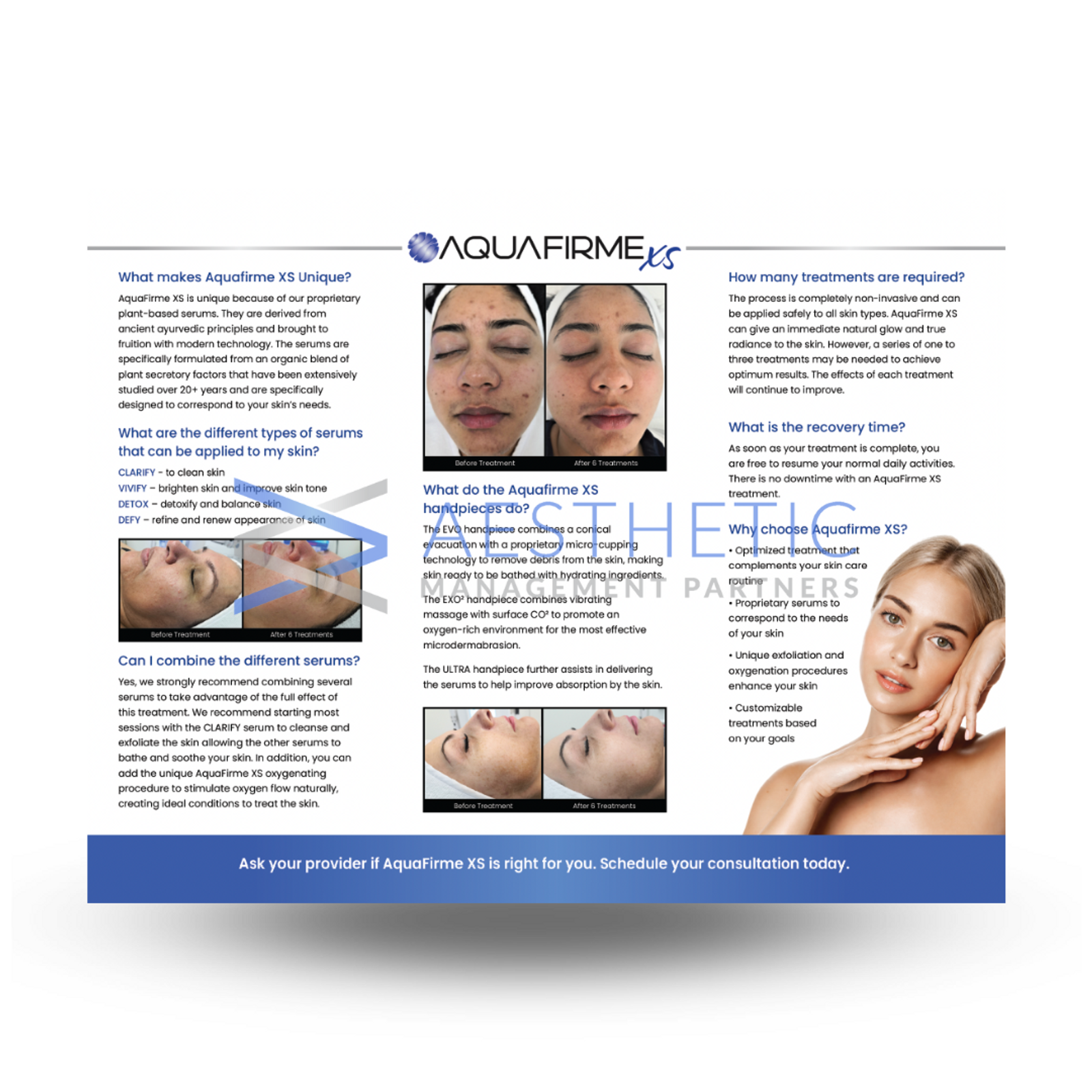 AquaFirmeXS Trifold Brochures