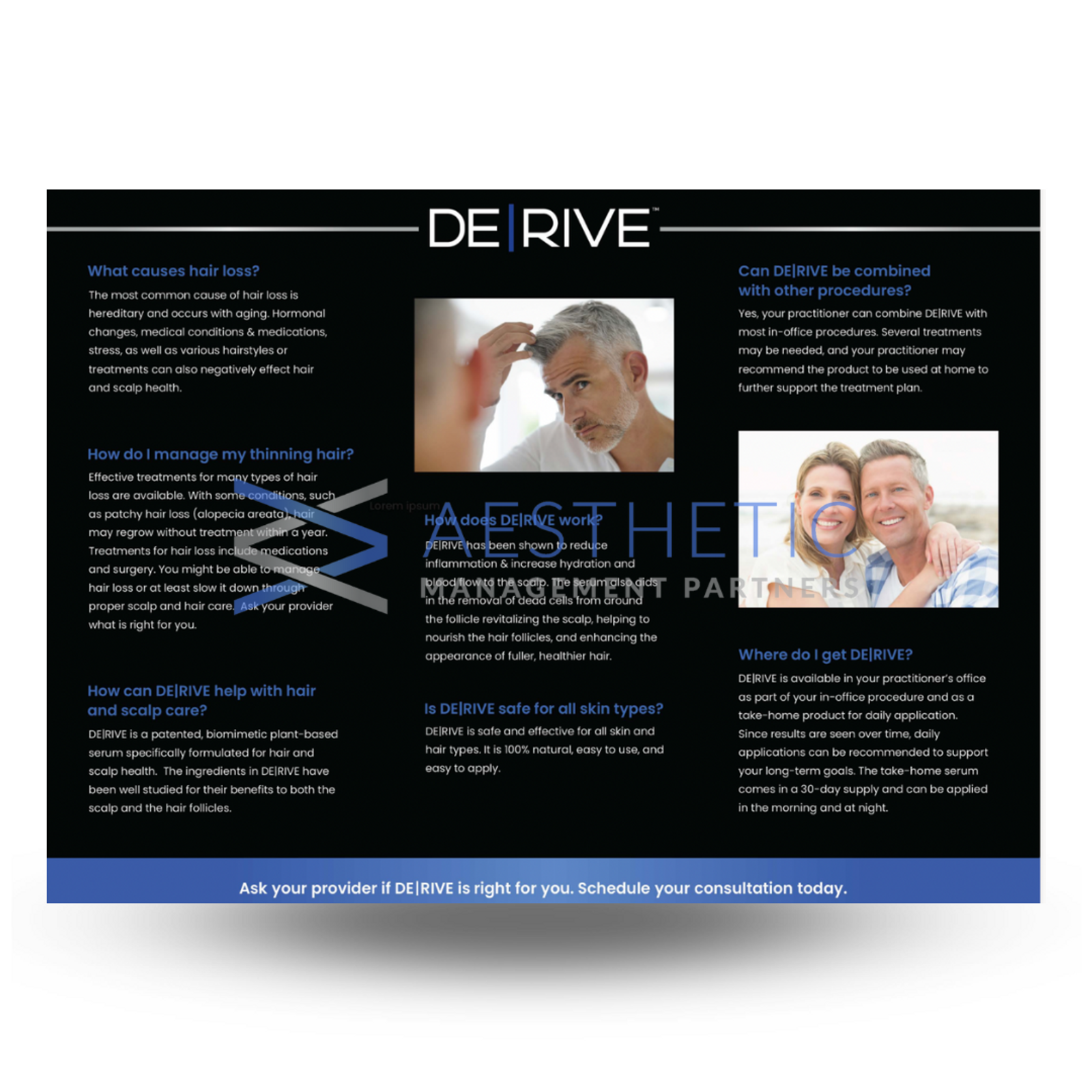 DE|RIVE | Male Trifold Brochures