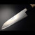 Close-up of Aritsugu Santoku knife 180mm stainless-clad White Steel blade on black background
