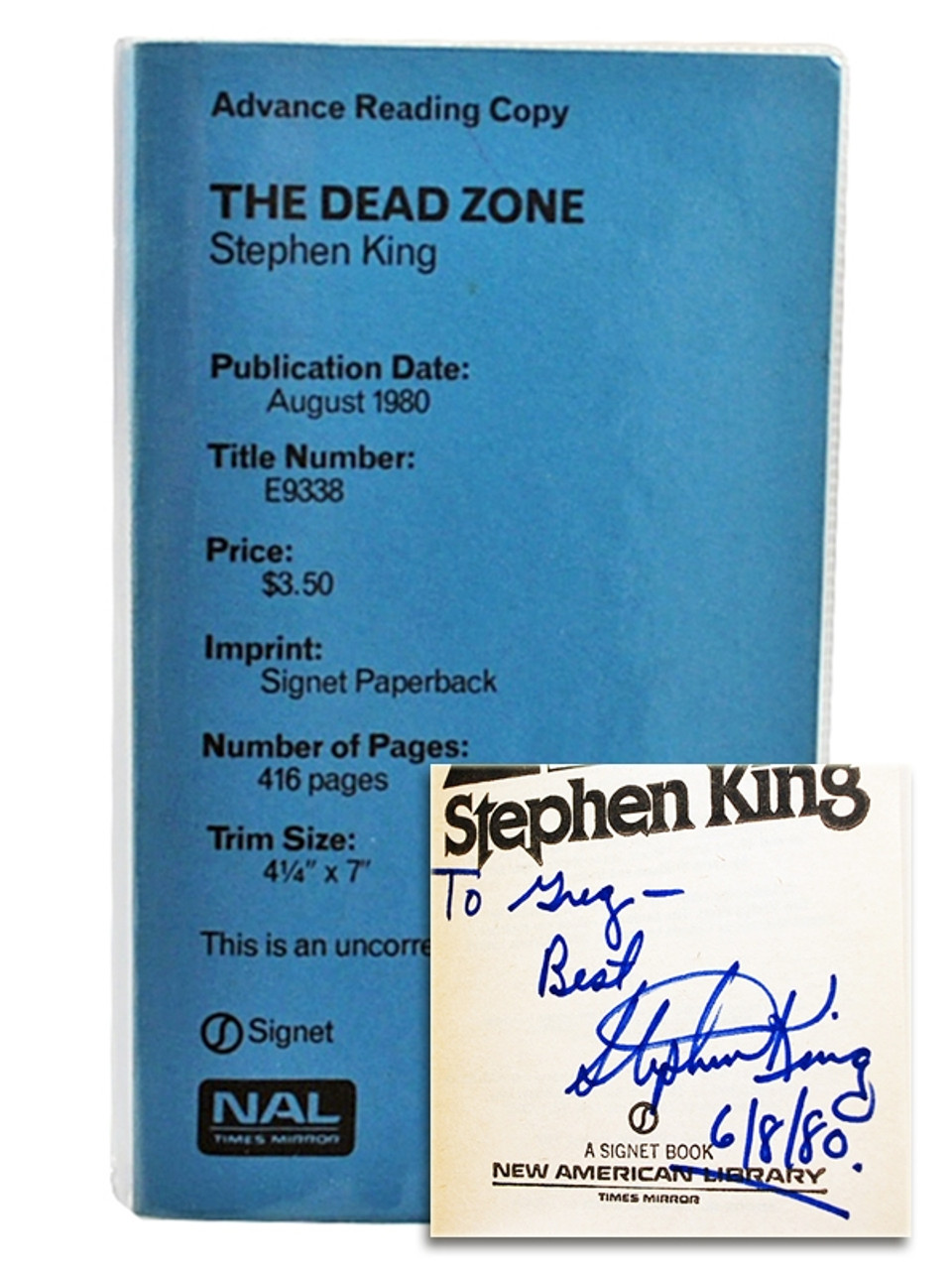 Stephen King "The Dead Zone" Uncorrected Galley Proof, Signed First Edition Slipcased