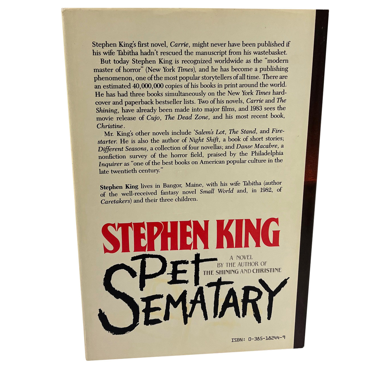 Doubleday 1983 - Stephen King "Pet Sematary" Slipcased First Edition/First Printing [F/NF+]