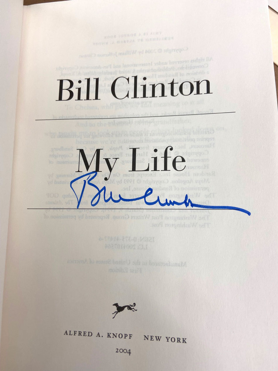 Bill Clinton "My Life" Signed First Edition Slipcased w/COA + Provenance Materials [Fine/Fine]