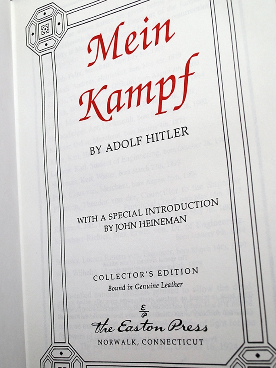 Easton Press Hitler Mein Kampf Leather Bound