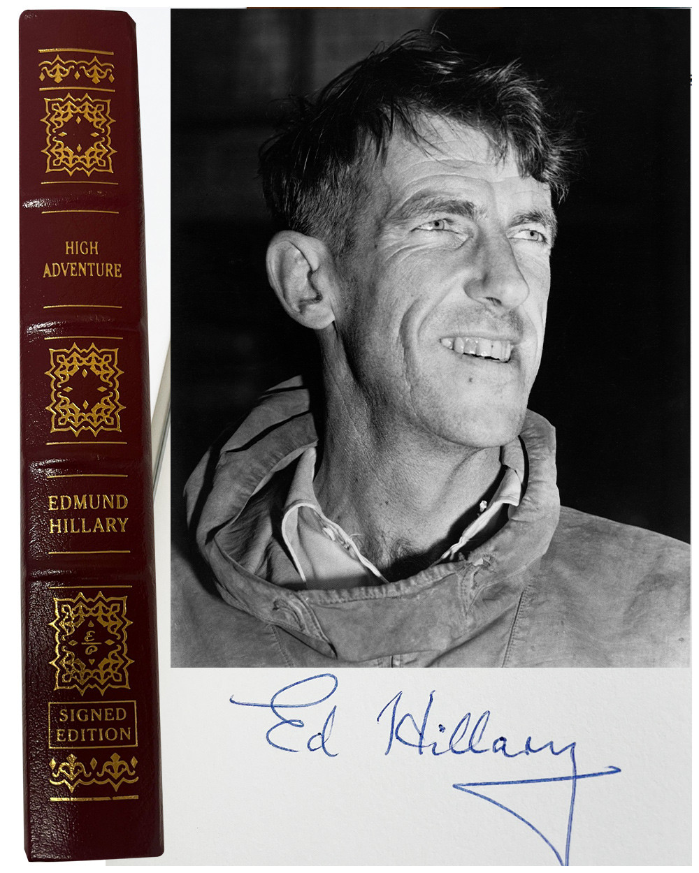 Sir Edmund Hillary "High Adventure" Signed Limited Edition, Leather Bound Collector's Edition w/COA