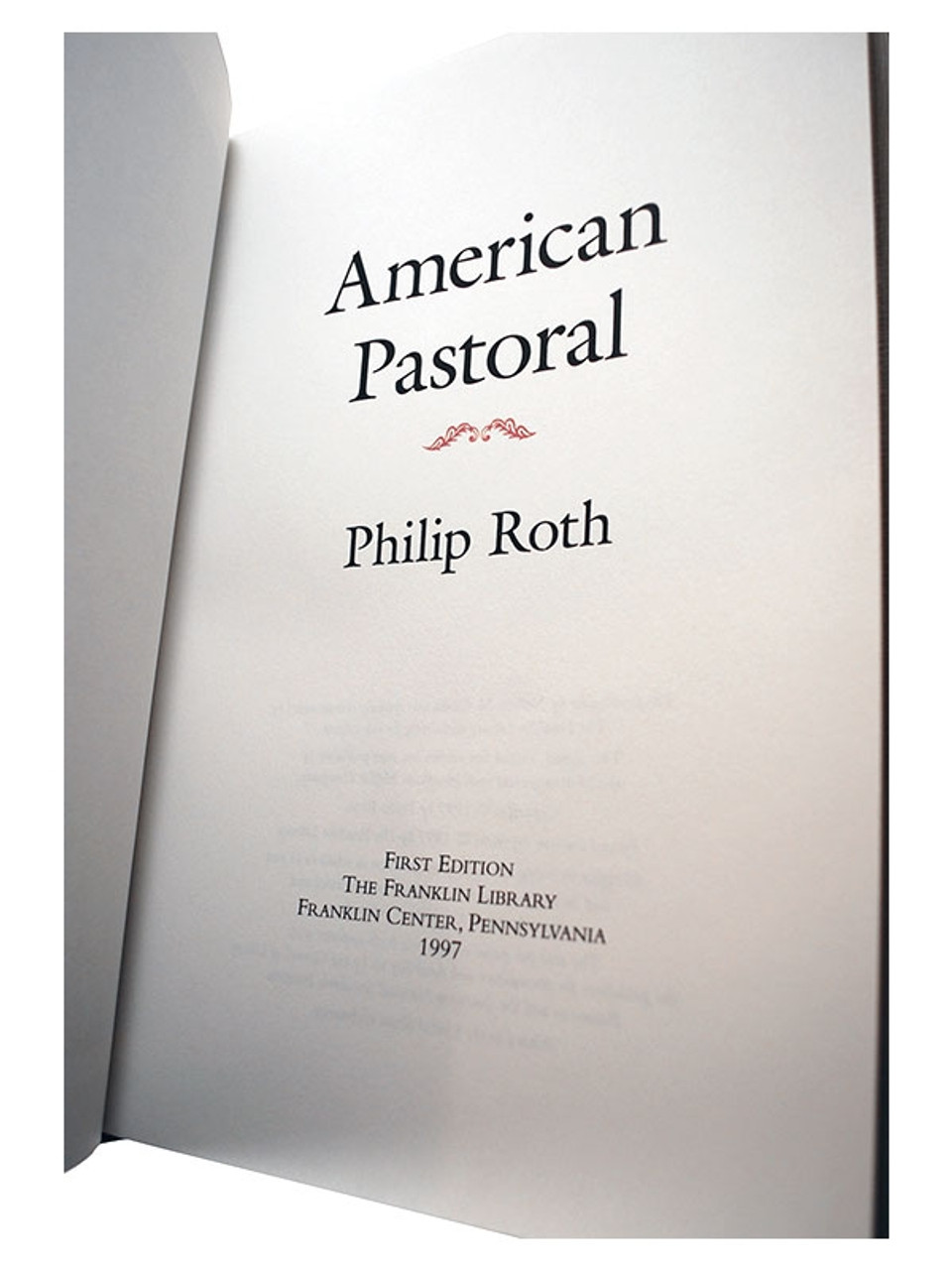 Philip Roth "American Pastoral" Signed First Edition, Leather Bound Collector's Edition