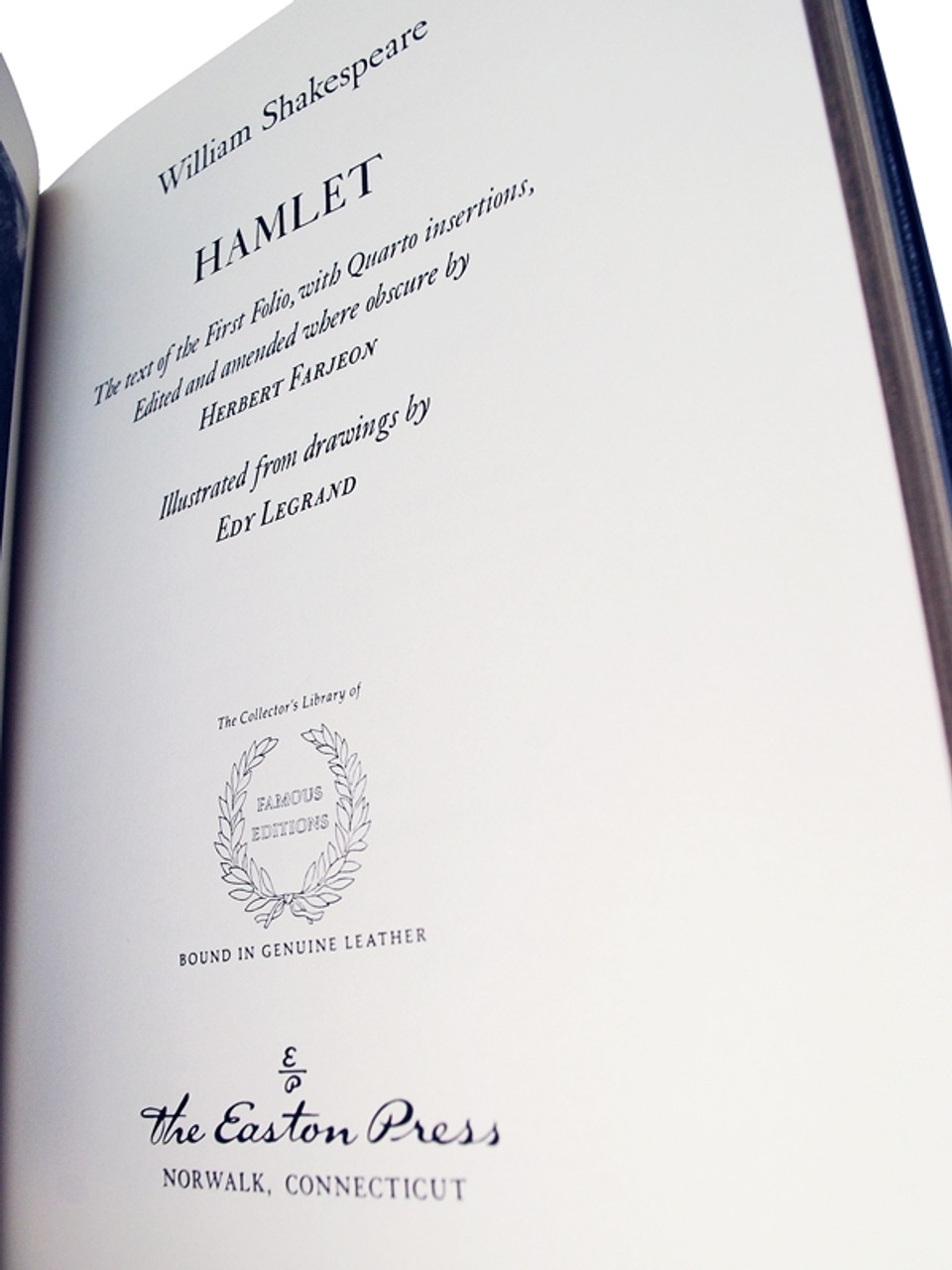 William Shakespeare "Hamlet" Leather Bound Collector's Edition