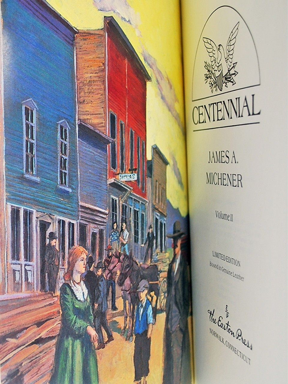 James Michener  "Centennial" Leather Bound Collector's Edition, Two Volume Complete Matched Set
