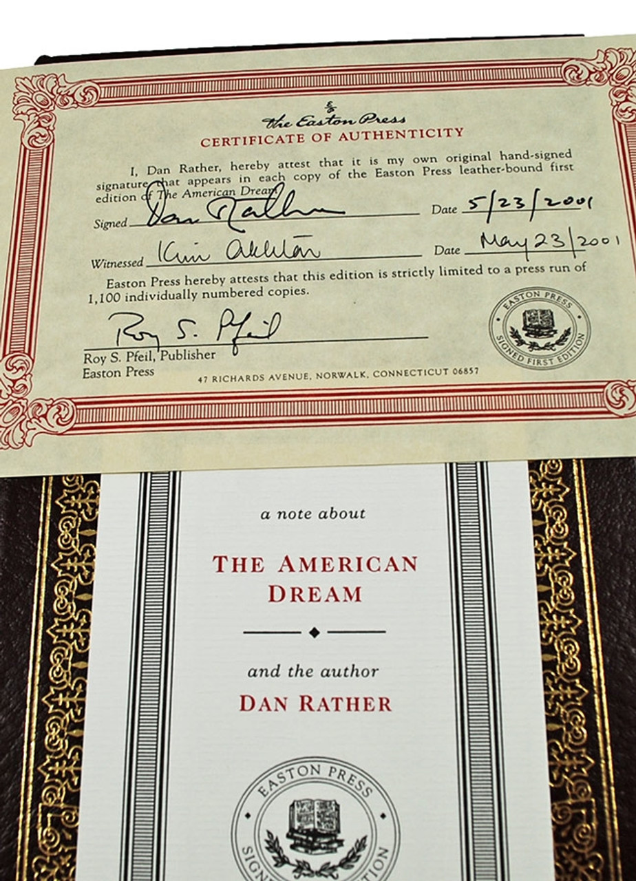 Easton Press Dan Rather American Dream Signed Limited Edition Leather Bound Book