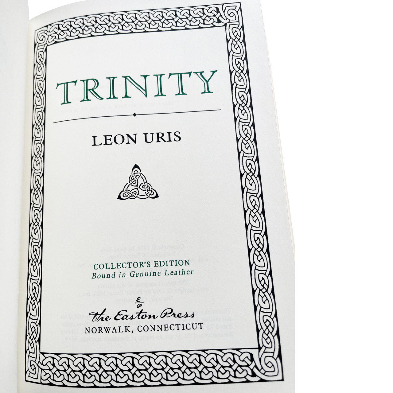 Leon Uris "Trinity" Signed Limited Edition w/COA and Collector's Notes [Very Fine]