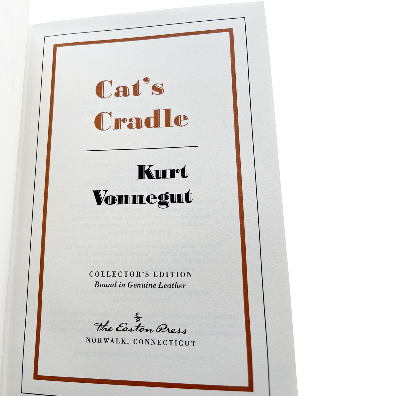Kurt Vonnegut "Cat's Cradle" Signed Limited Edition w/COA , Leather-Bound Collector's Edition