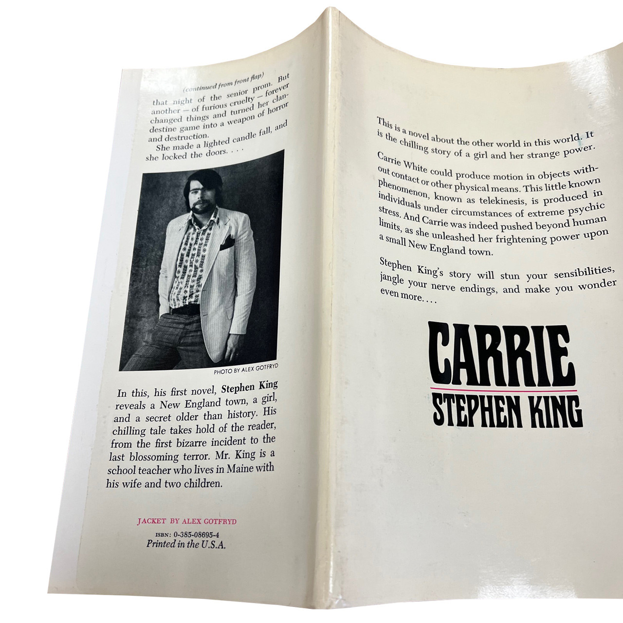 Stephen King "Carrie" US First Edition, First Printing w/Custom Clam Shell Case [F/NF]