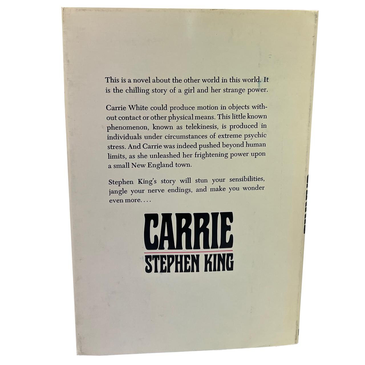 Stephen King "Carrie" US First Edition, First Printing w/Custom Clam Shell Case [F/NF]