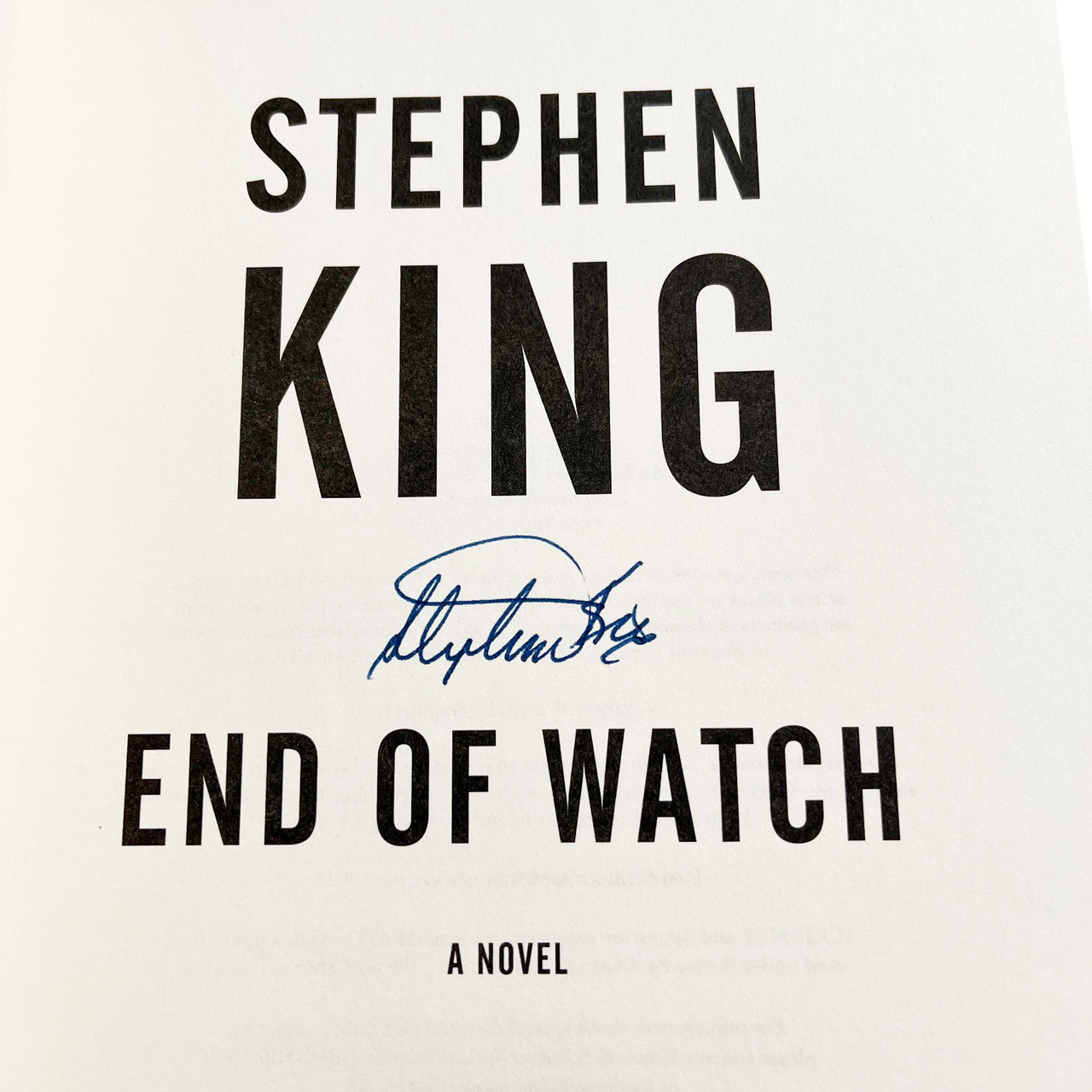 Stephen King "End Of Watch" Signed First Edition, First Printing w/COA