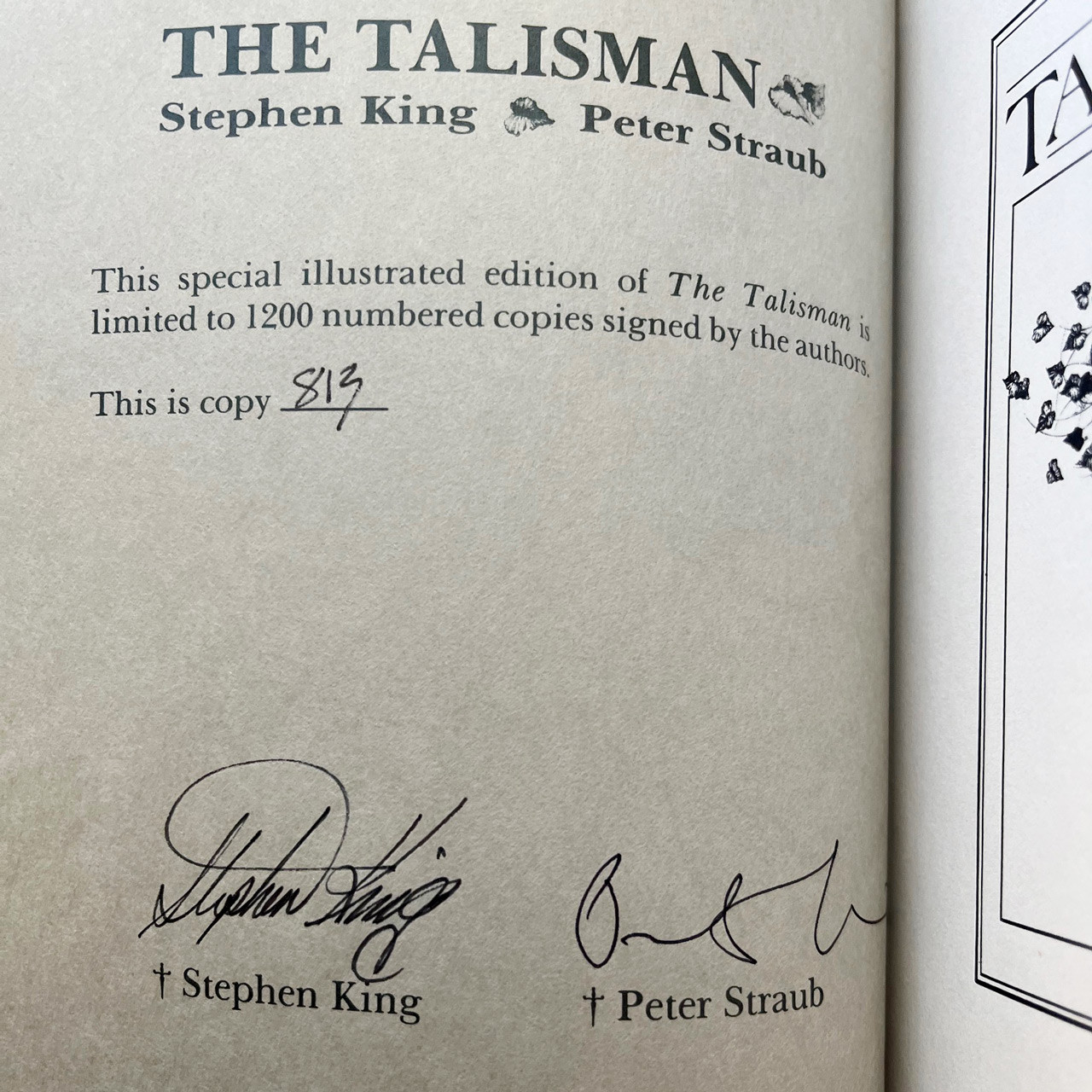 Stephen King, Peter Straub "The Talisman" Slipcased Signed Limited First Edition, No. 813 of 1,200