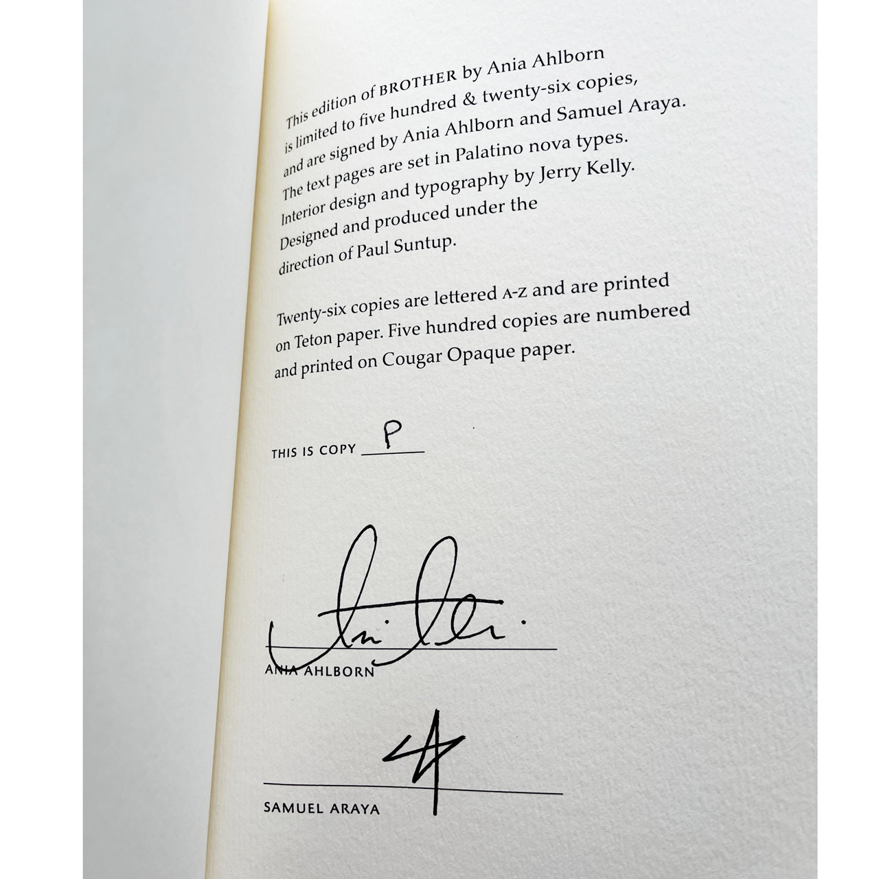 Ania Ahlborn "Brother" Signed Lettered Edition "P" of only 26, Leather Bound Collector's Edition Tray-cased [Very Fine]