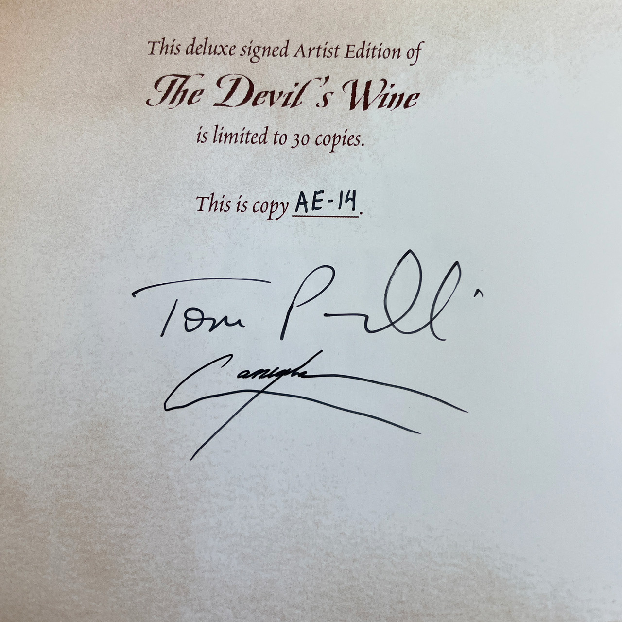 Cemetery Dance “The Devil’s Wine” Signed Deluxe Artist Edition AE-14 of 30, Artist Portfolio [Very Fine]
