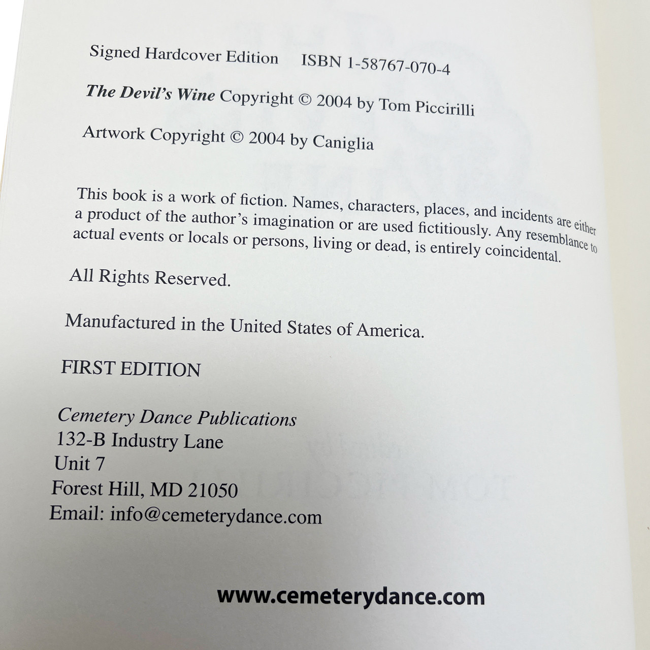Cemetery Dance “The Devil’s Wine” Signed Deluxe Artist Edition AE-14 of 30, Artist Portfolio [Very Fine]