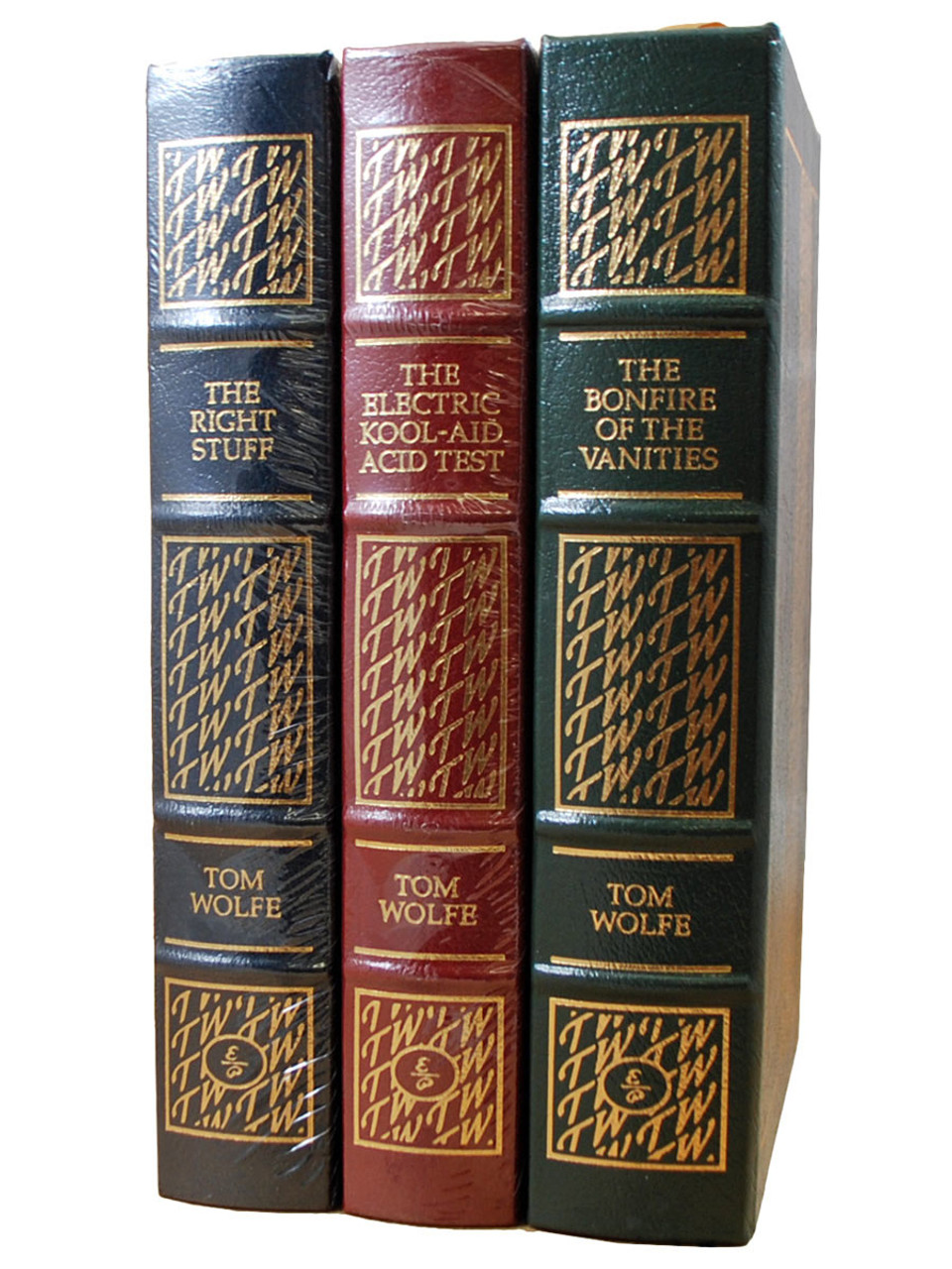 Easton Press, Tom Wolfe "The Electric Kool-Aid Test", "The Bonfire of Vanities", "The Right Stuff" Limited Edition, Leather Bound Collector's Edition, 3 Vol. Matched Set [Sealed]