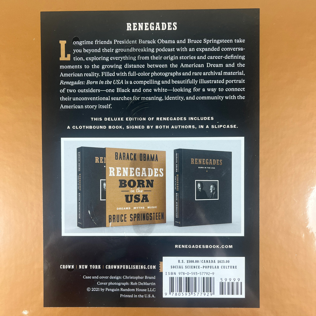 Barack Obama, Bruce Springsteen "RENEGADES: BORN IN THE USA" Slipcased Signed Deluxe Limited Edition [Sealed]
