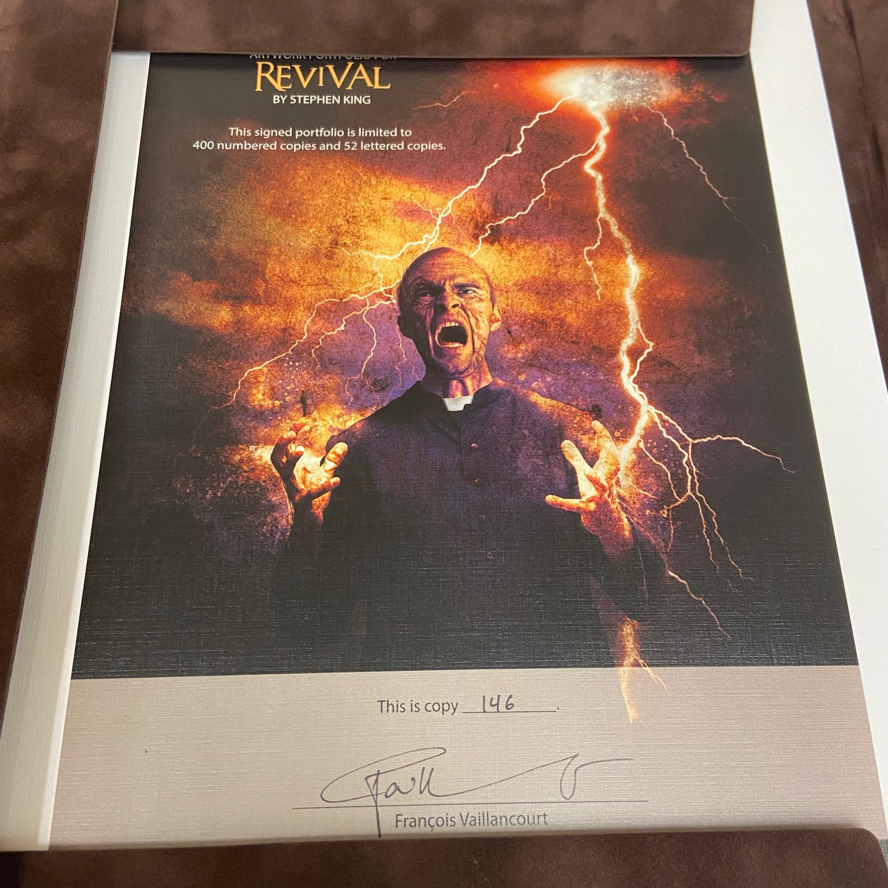 Stephen King "REVIVAL" Signed Limited Art Portfolio No. 146 of 400 (Signed by François Vaillancourt) Traycased [Very Fine]