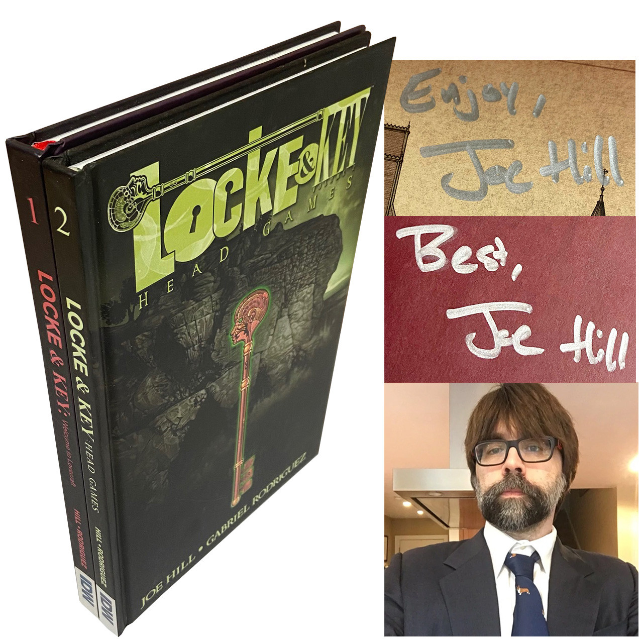 Joe Hill "Locke & Key: Welcome To Lovecraft" Volume I, "Locke & Key: Head Games" Volume II, Signed First Edition Hardcover Comic Set [Very Fine]