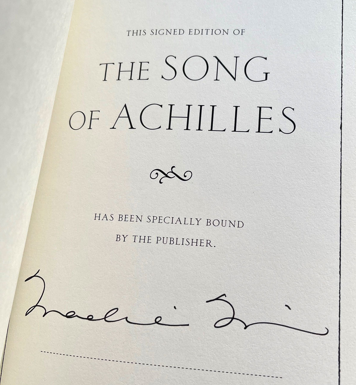 Madeline Miller "The Song of Achilles" Signed Collector's Edition, Slipcased Limited Edition of 50 w/COA [Double Sealed]