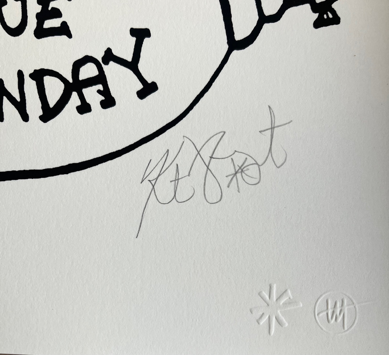 Kurt Vonnegut "ADIOS" or "Goodbye Blue Monday" Signed Limited Edition Silkscreen No. 658/700 , Matted and Framed Fine Art Print [Very Fine]