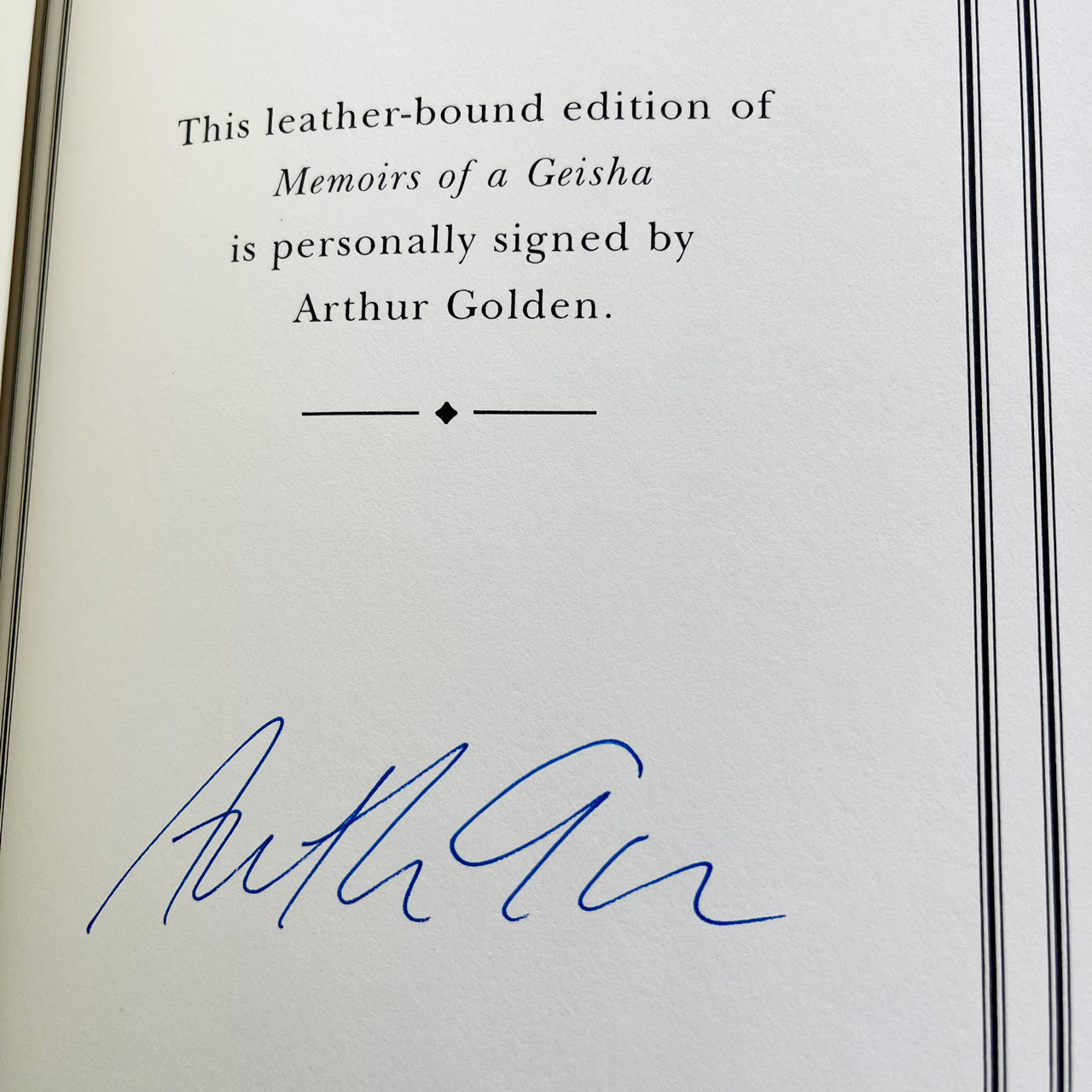 Arthur Golden "Memoirs Of A Geisha" Signed Limited Edition, Leather-Bound Collector's Edition w/COA