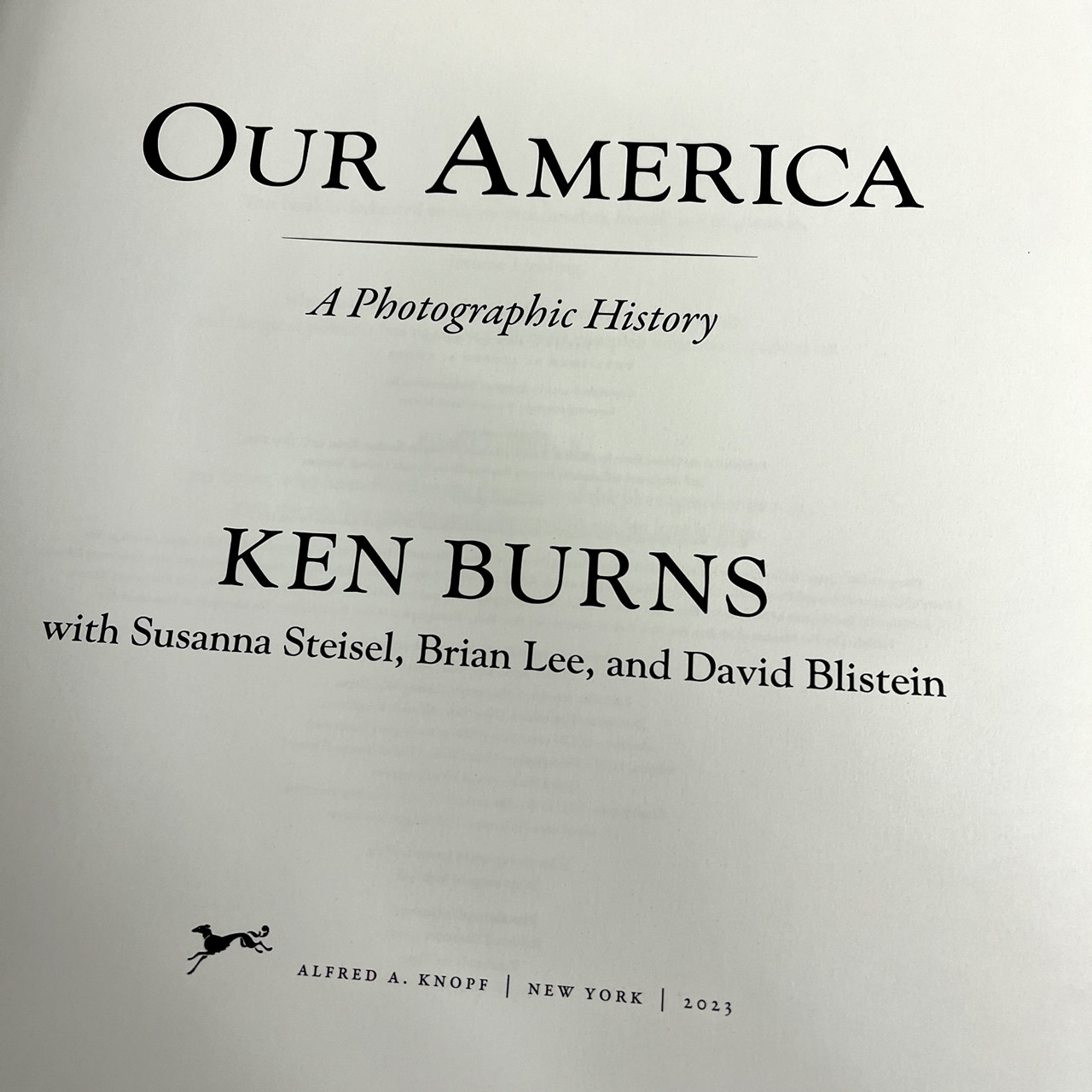 Ken Burns "Our America" Signed Collector's Edition, First Edition/Later Printing [Fine/Fine]