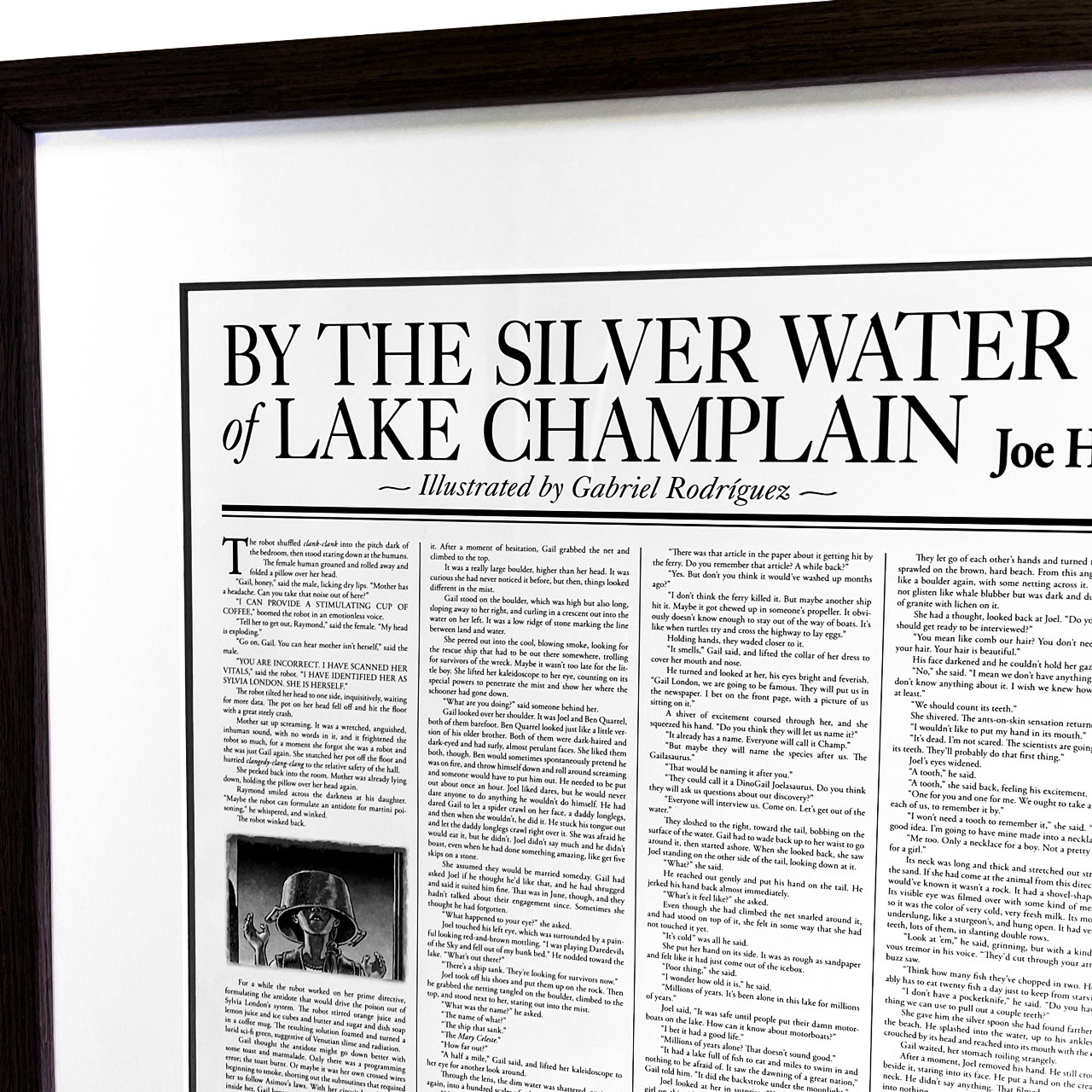 Joe Hill "By The Silver Water of Lake Champlain" Signed Limited Edition No. 53 of 224, Professional Double-Matte/Frame Museum Quality Glass