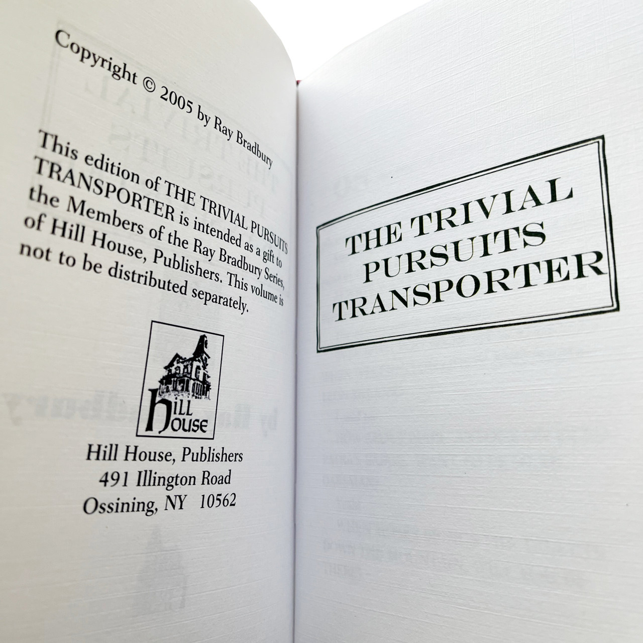 Ray Bradbury "The Trivial Pursuits Transporter" Signed Limited Edition No. 5 of 25 [Very Fine]