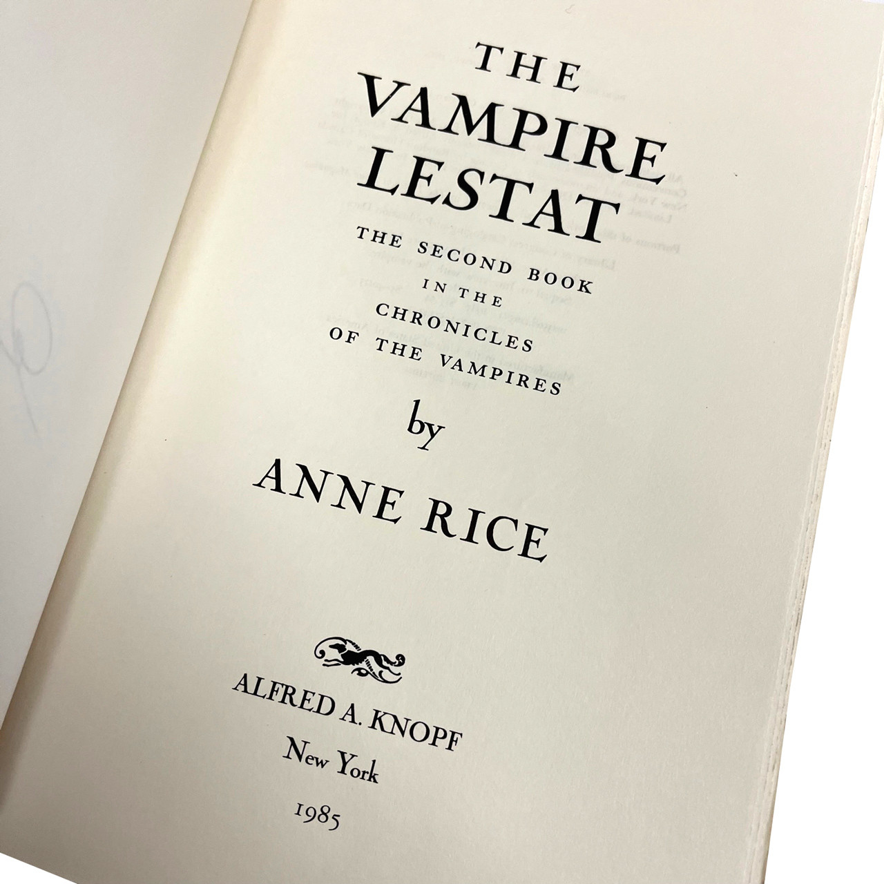 Anne Rice, The Vampire Chronicles Trilogy "Interview With The Vampire", "The Vampire Lestat", "The Queen of the Damned" Signed First Edition w/COA