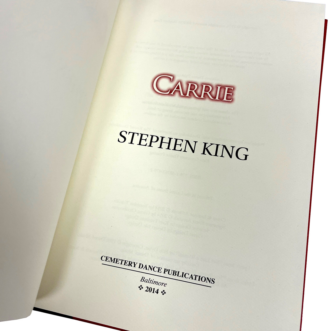 Stephen King “Carrie” Slipcased Signed Roman Numeral Edition "V", Remarqued w/COA