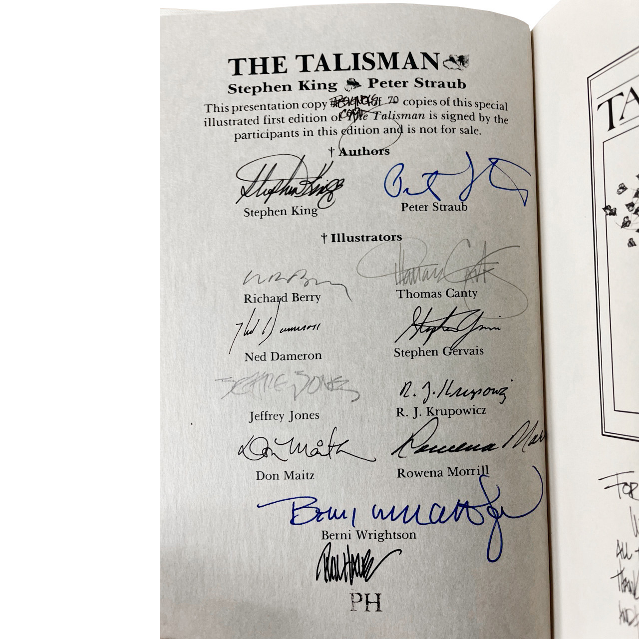 Stephen King, Peter Straub "The Talisman" Slipcased Signed Limited Edition "Designer's Copy" of only 5 w/Publisher Letter
