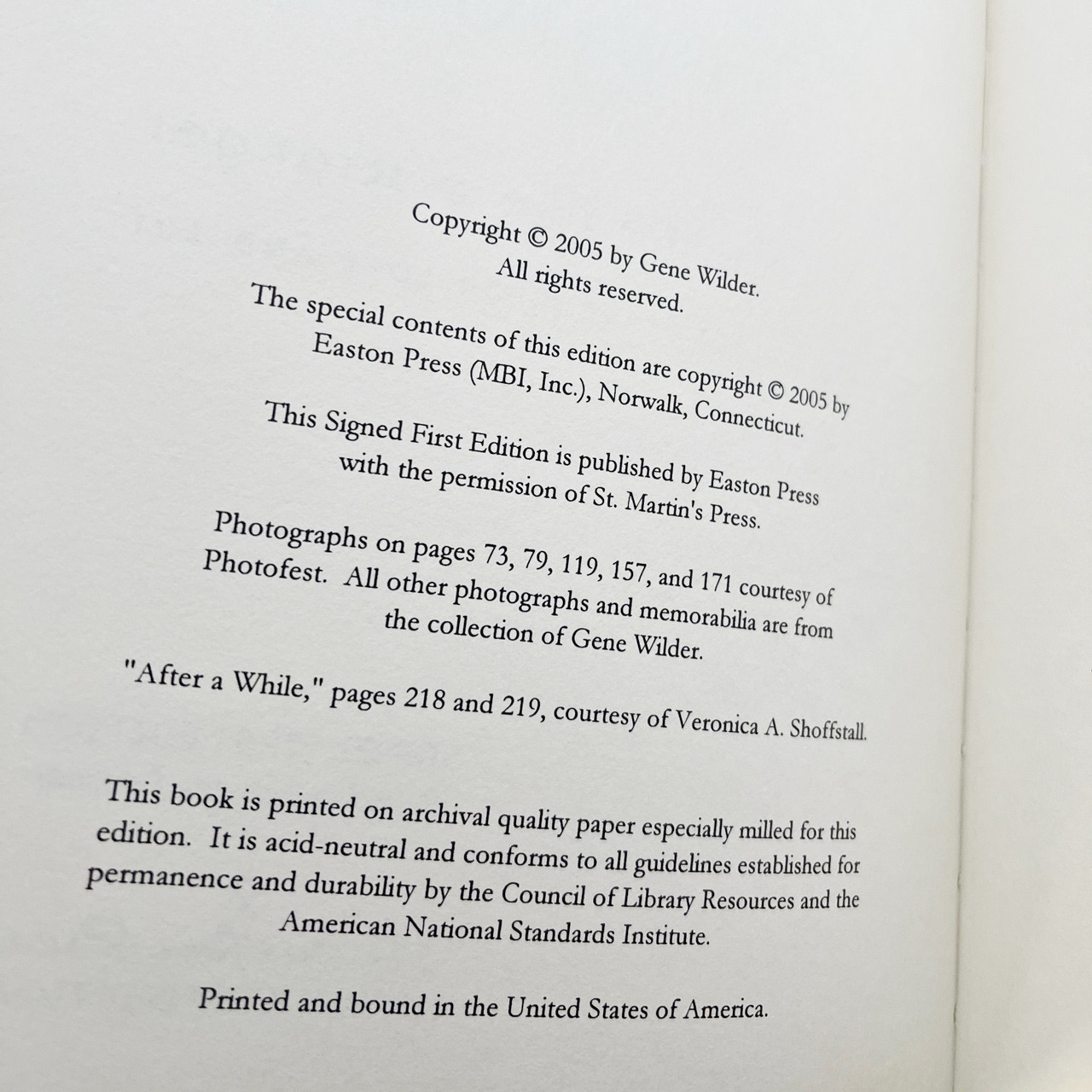 Gene Wilder "Kiss Me Like A Stranger" Signed First Edition No. 742 of 1,680 w/COA