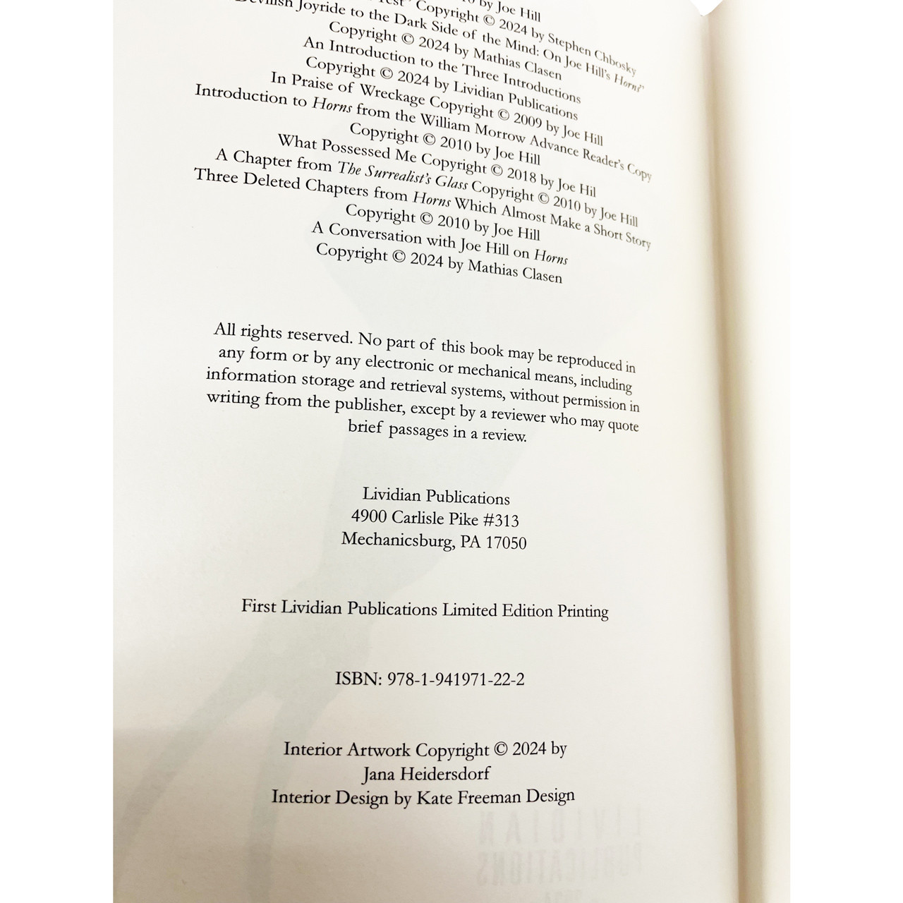 Joe Hill "Horns" Slipcased Signed Deluxe Limited Edition of 1,750 [Sealed]