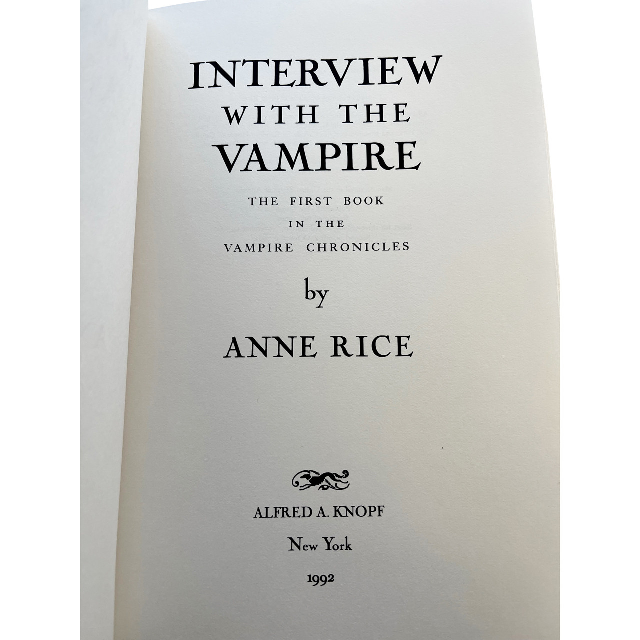 Anne Rice "Interview With The Vampire" Signed First Edition/Second Printing