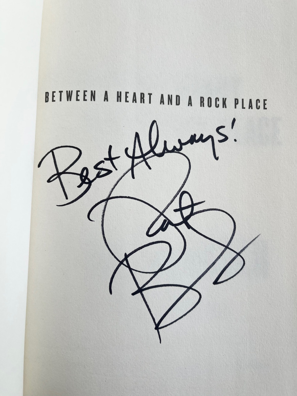 Pat Benatar "Between a Heart and a Rock Place: A Memoir" Signed First Edition, First Printing w/COA