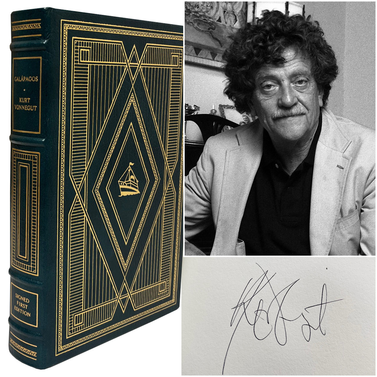 Kurt Vonnegut "Galapagos" Signed  First Edition, Leather-Bound Collector's Edition [Sealed]