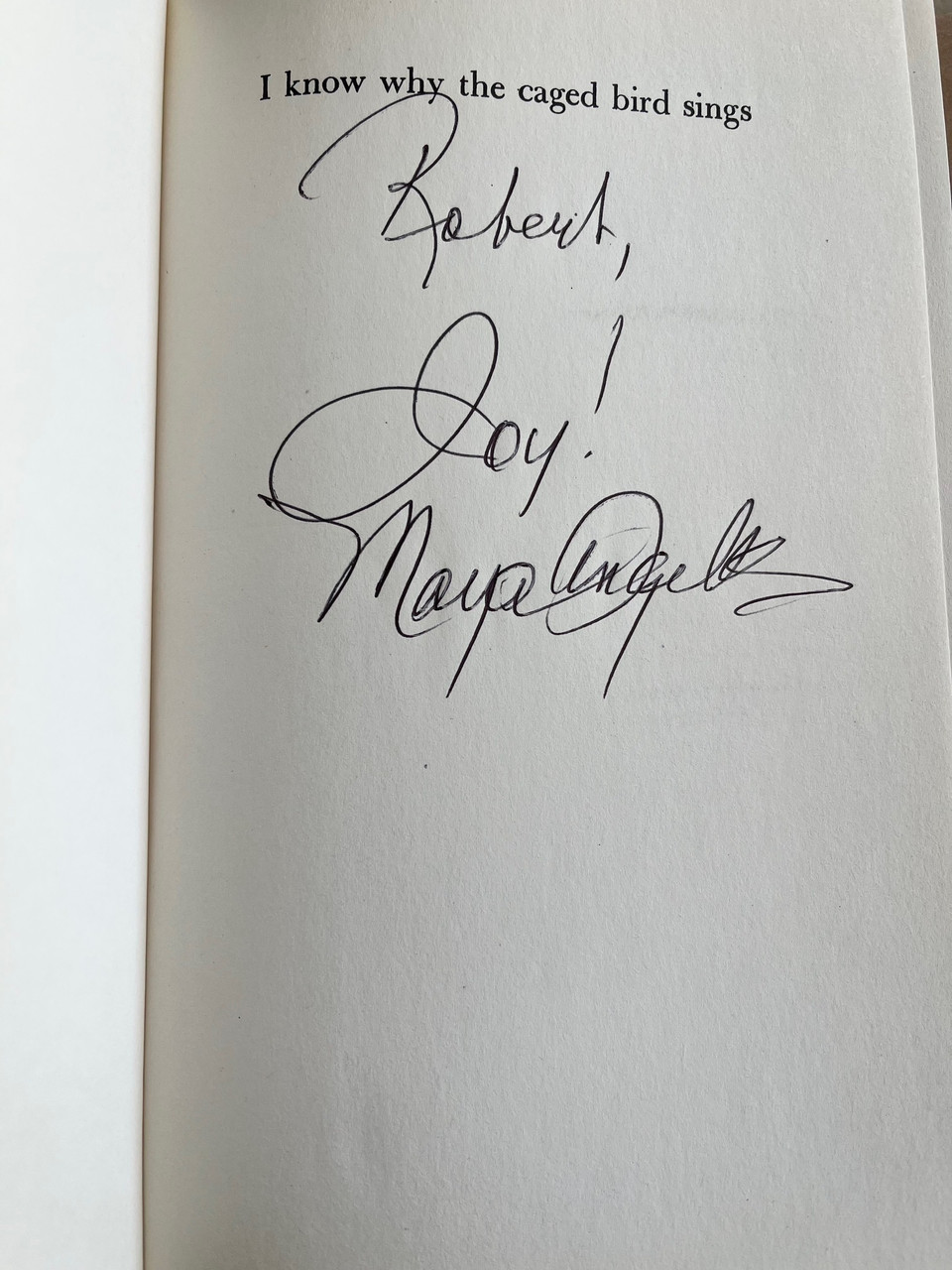 Maya Angelou "I Know Why the Caged Bird Sings" 1997 Renewed Signed First Edition  w/COA [Fine/Fine]