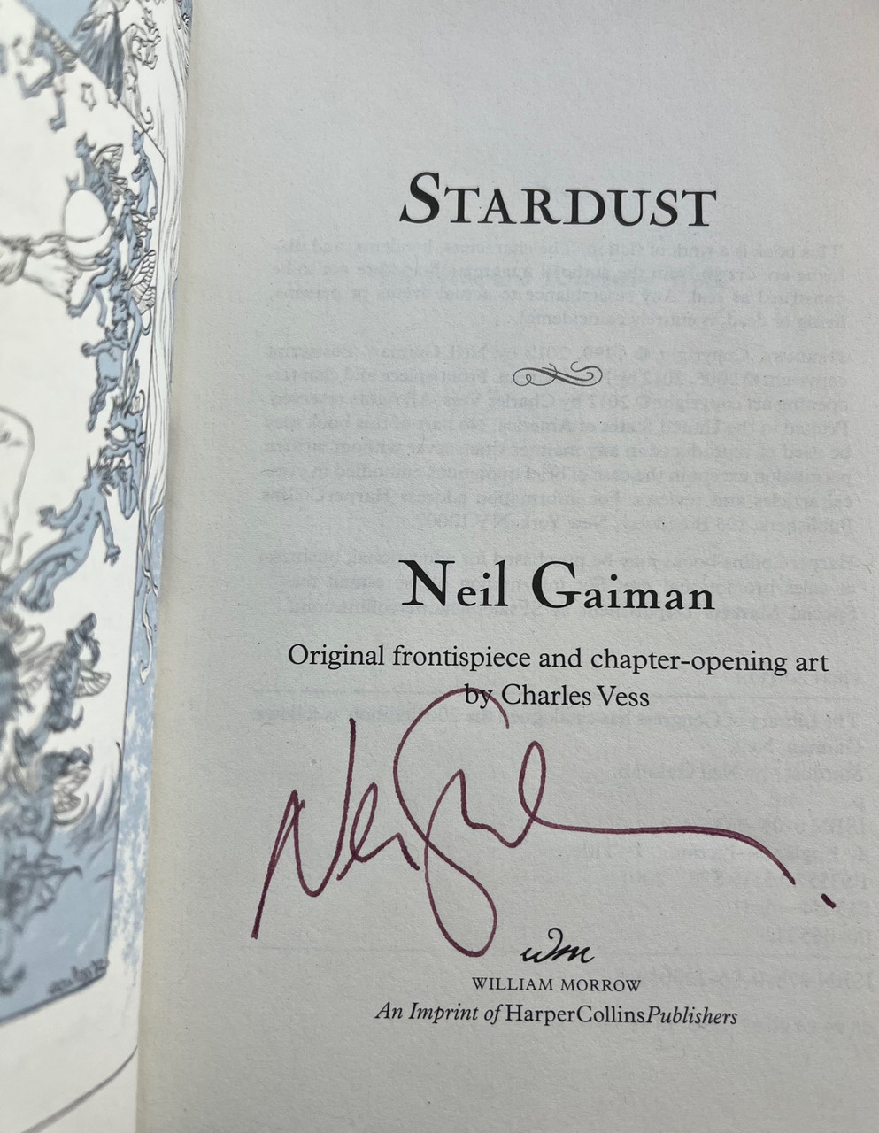 Neil Gaiman "Stardust" Signed First Edition, Later Printing w/COA [Very Fine]