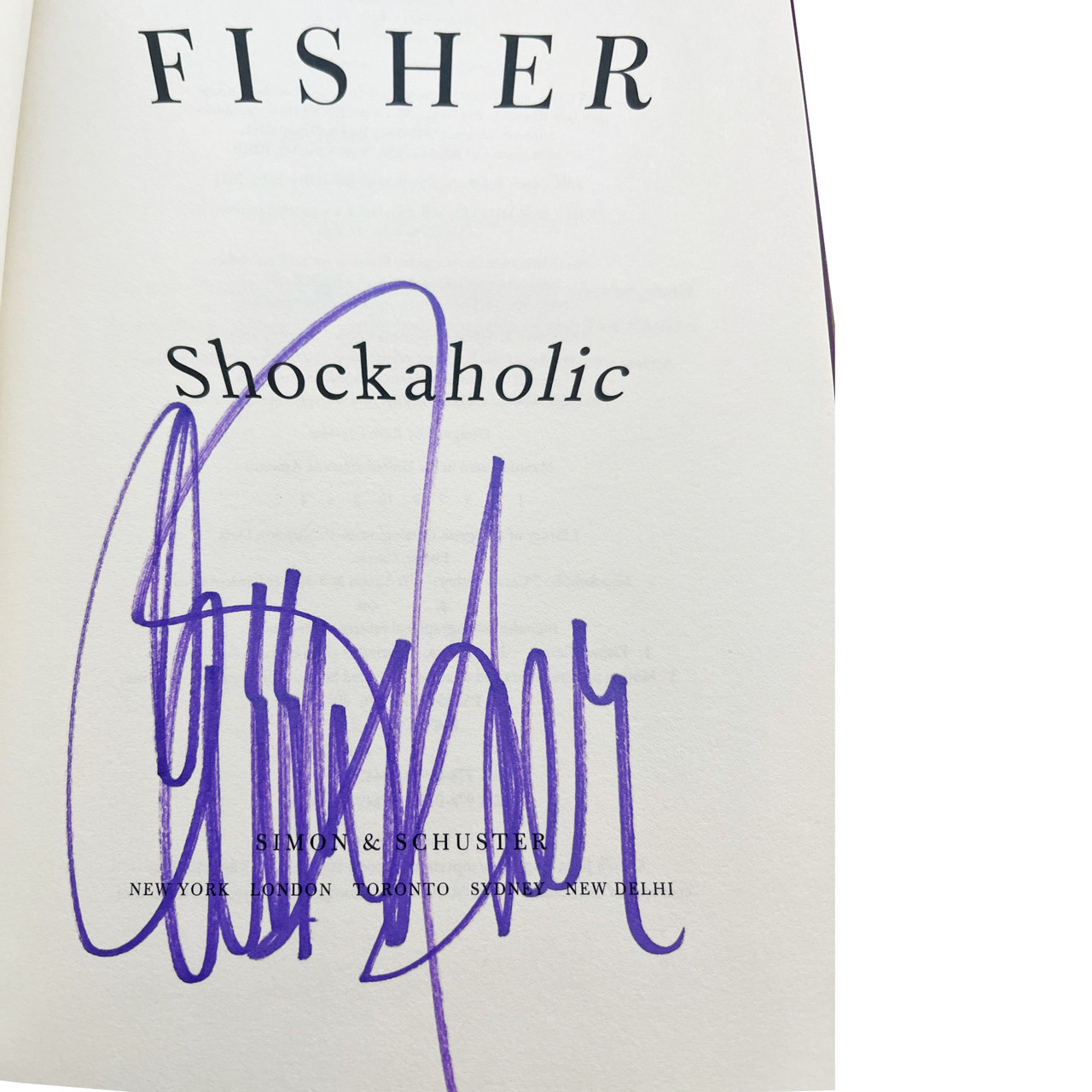 Carrie Fisher "Shockaholic" Signed First Edition, First Printing w/COA