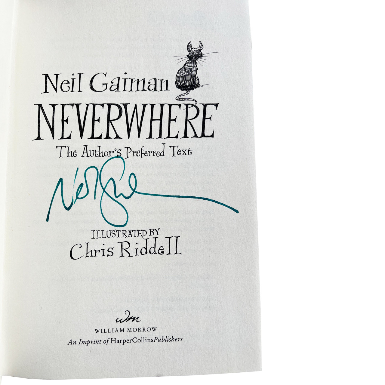 Neil Gaiman "Neverwhere" Signed Illustrated Edition, First Edition, Later Printing w/COA [Very Fine]