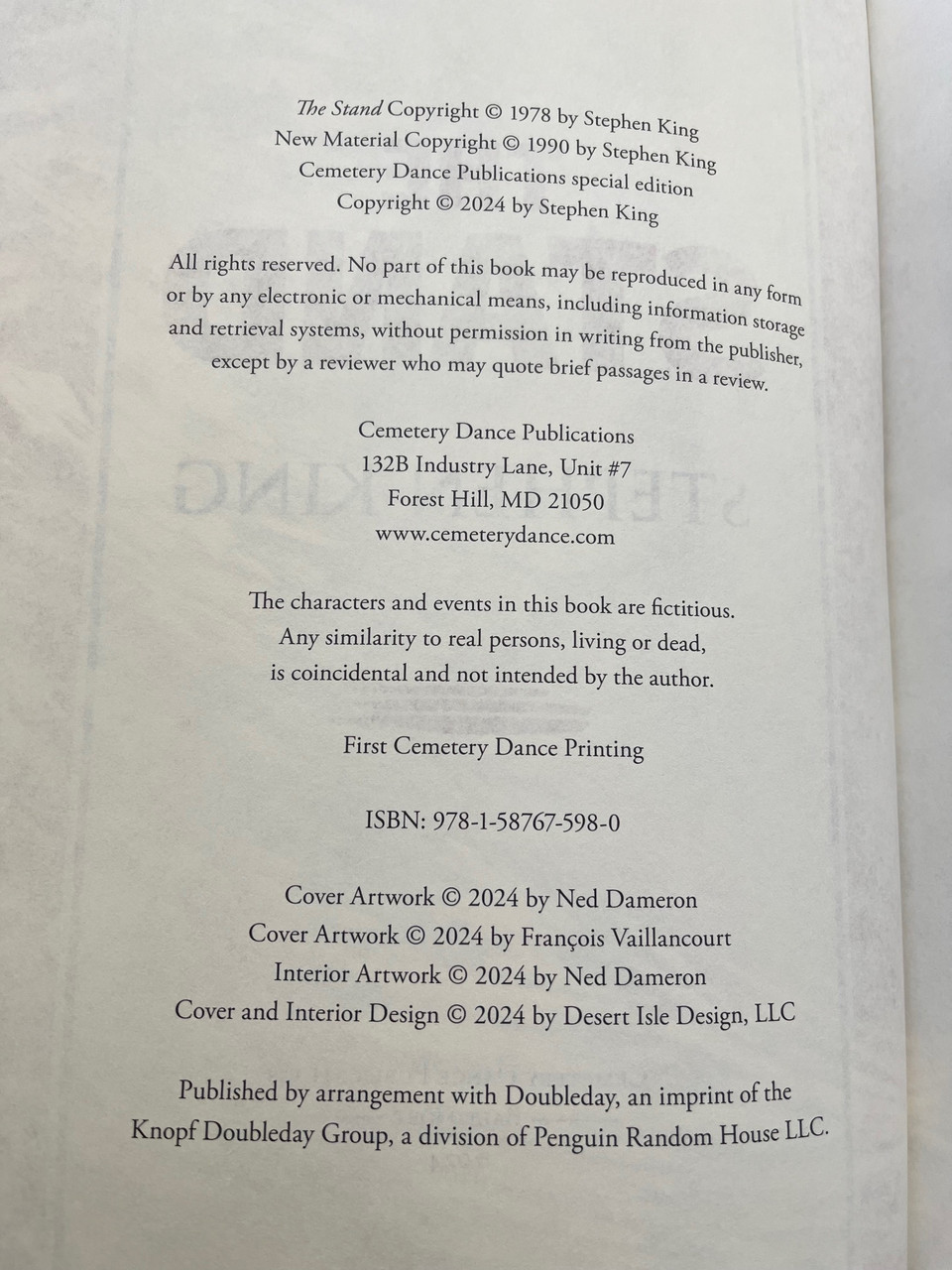 Stephen King "The Stand" Slipcased Deluxe Limited Gift Edition, Signed & Remarqued by Glenn Chadbourne w/COA