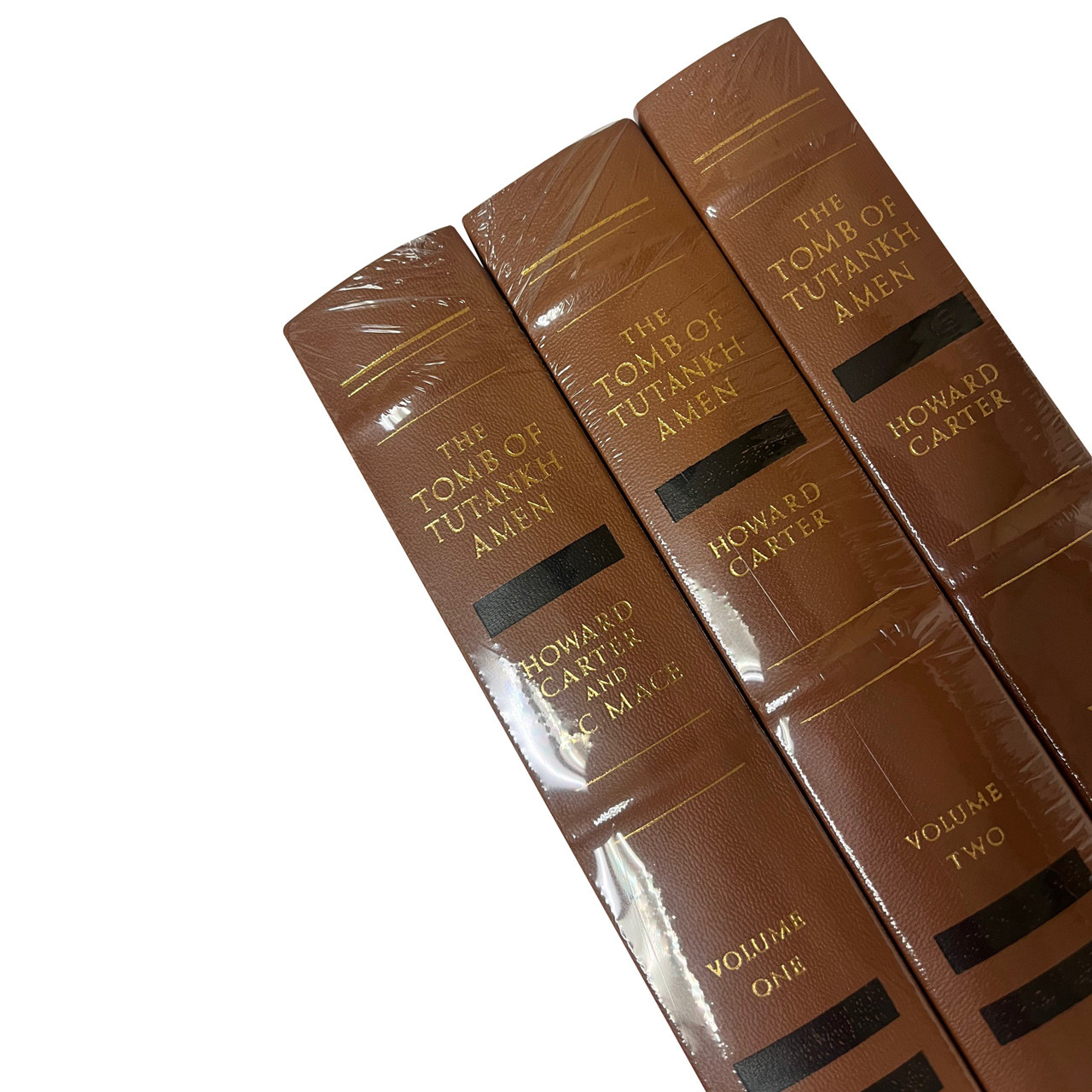 Howard Carter "The Tomb of Tutankhamen" 3-Volume Matching Set, Leather-Bound Limited Edition [Sealed]