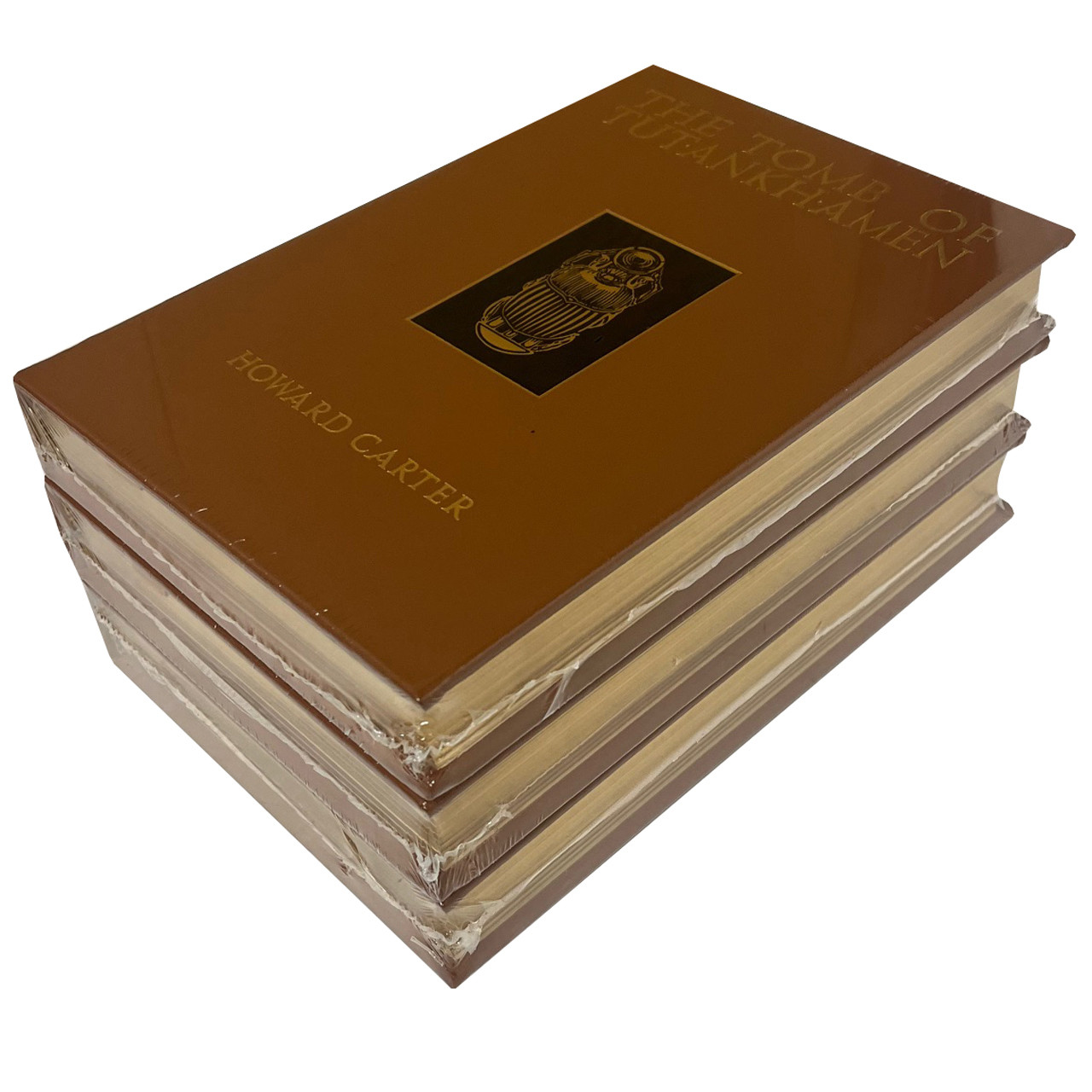 Howard Carter "The Tomb of Tutankhamen" 3-Volume Matching Set, Leather-Bound Limited Edition [Sealed]