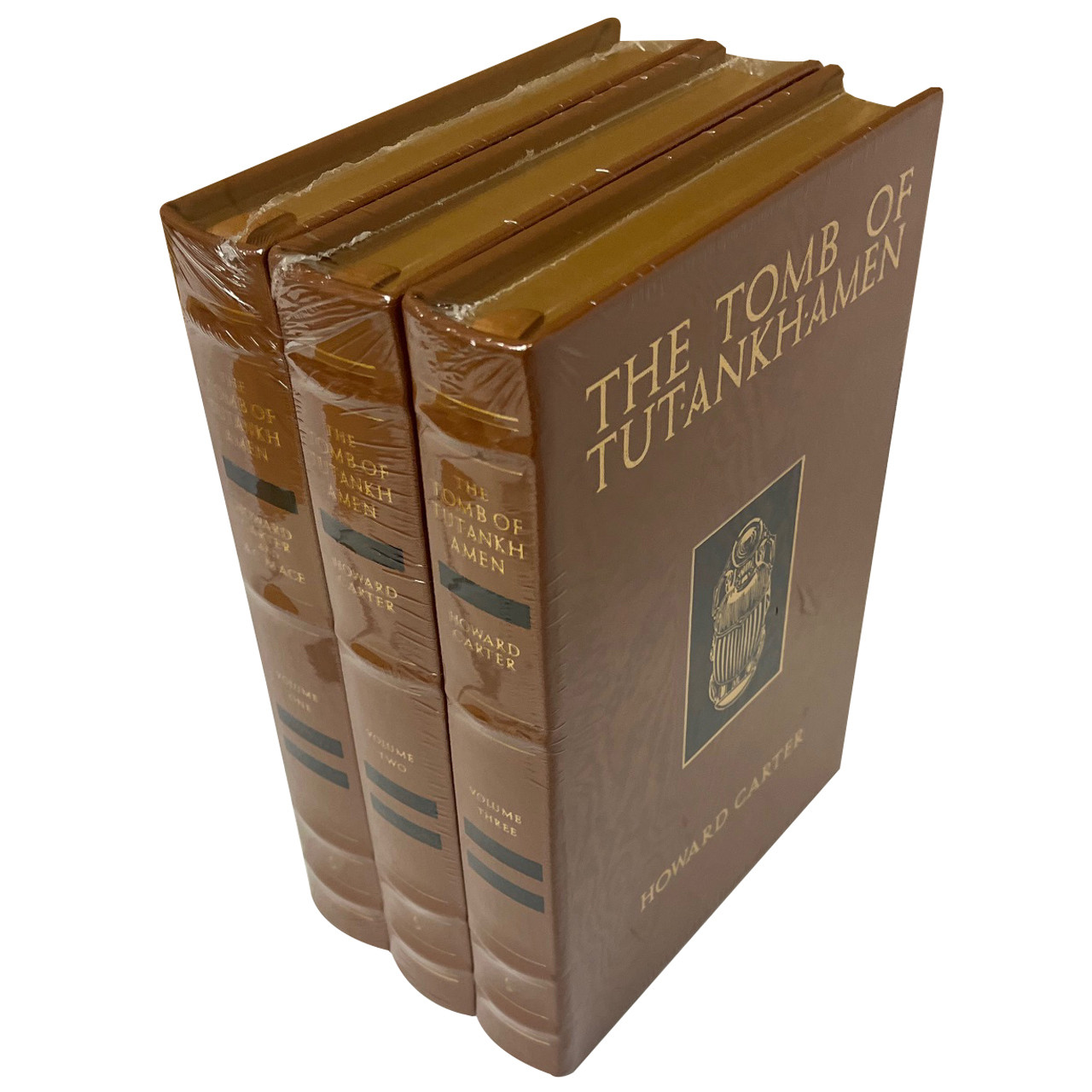 Howard Carter "The Tomb of Tutankhamen" 3-Volume Matching Set, Leather-Bound Limited Edition [Sealed]