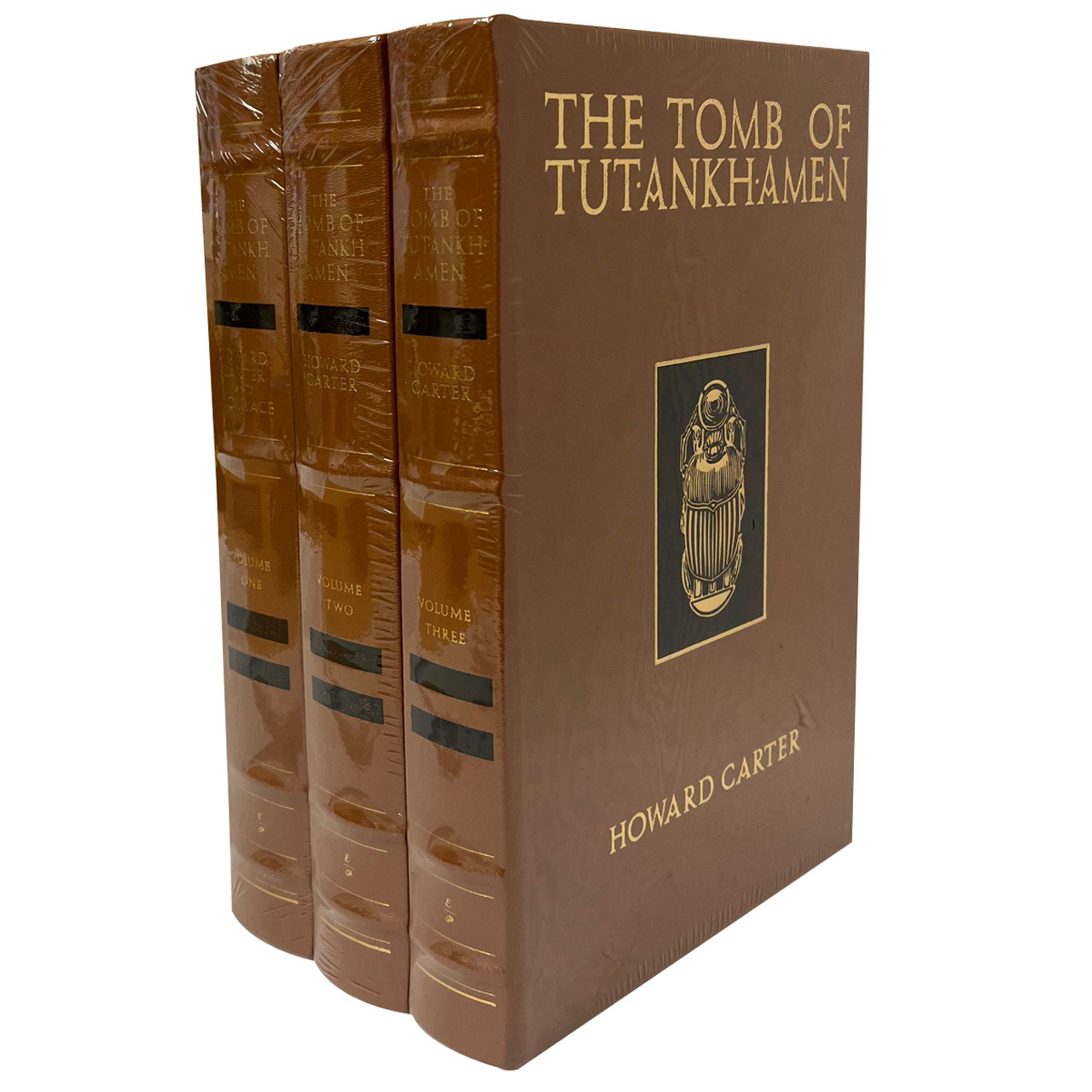 Howard Carter "The Tomb of Tutankhamen" 3-Volume Matching Set, Leather-Bound Limited Edition [Sealed]