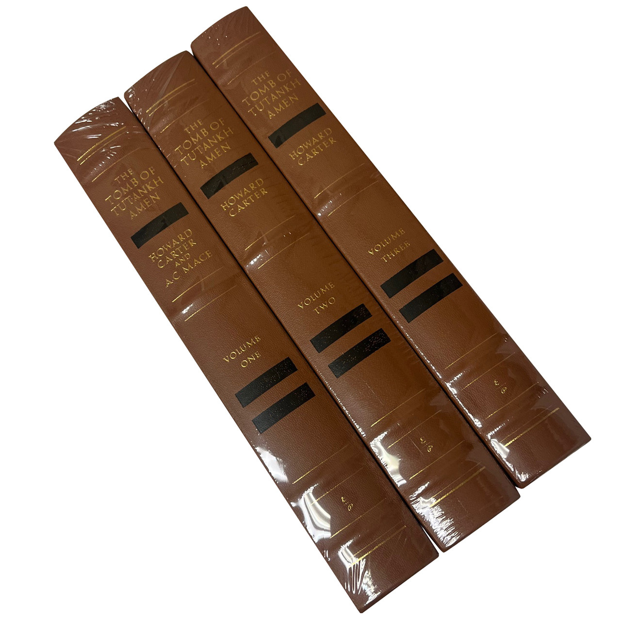 Howard Carter "The Tomb of Tutankhamen" 3-Volume Matching Set, Leather-Bound Limited Edition [Sealed]