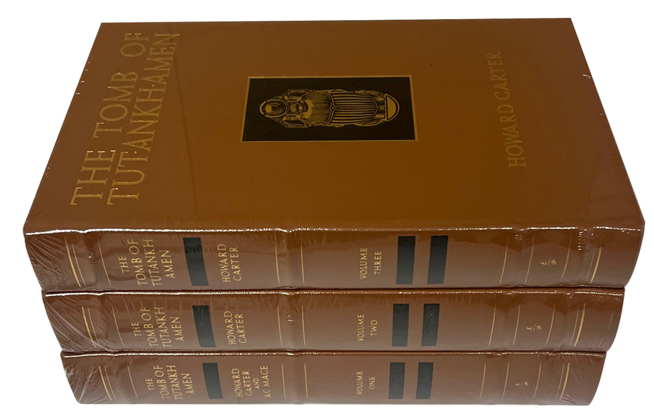 Howard Carter "The Tomb of Tutankhamen" 3-Volume Matching Set, Leather-Bound Limited Edition [Sealed]